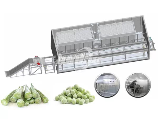 High Efficiency Fluidized Bed Freezer for Food Processing